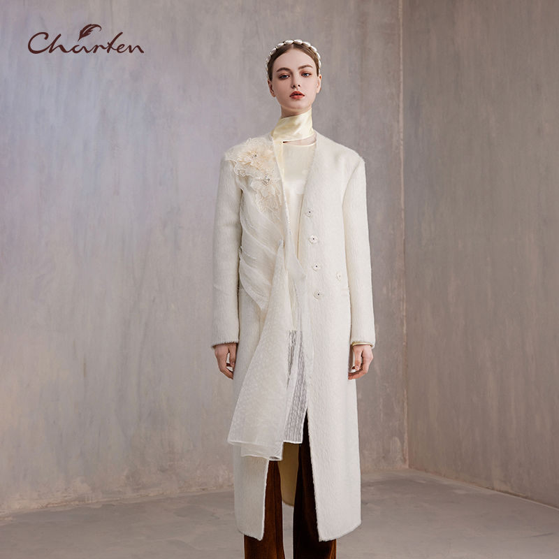 时尚百搭显瘦重工钉珠亮片毛呢