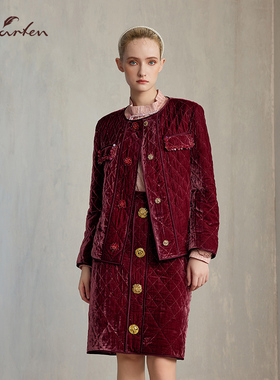 CHARFEN2024冬季新款重工高级感丝绒刺绣高贵外套CFE5D005-0005O