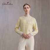 新款 时尚 百搭显瘦重工蝴蝶钉珠针织衫 CHARFEN春季 CFE3B331 3039C