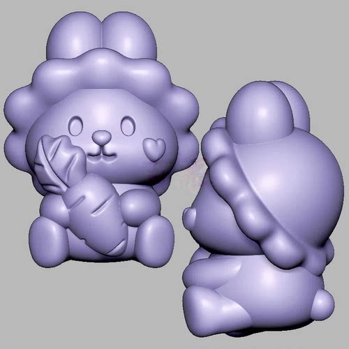 萝卜兔小兔子三维立体图电脑圆雕雕刻图纸stl文件3d打印模型1729