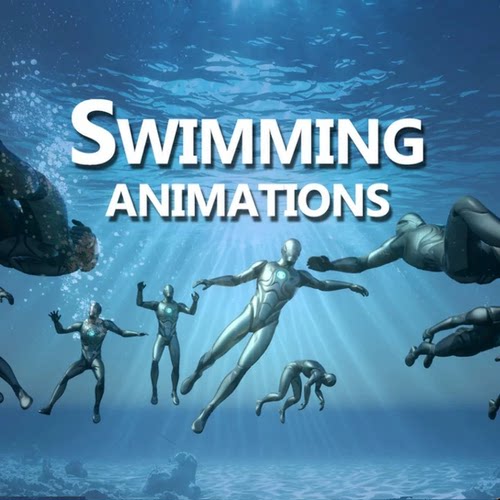 UE5.3人物跳水游泳溺水挣扎悬浮动作包Swimming animation Pack