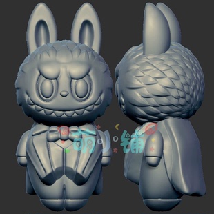 西装礼服拉布布三维立体图3d打印stl文件圆雕图雕刻机3d模型2135