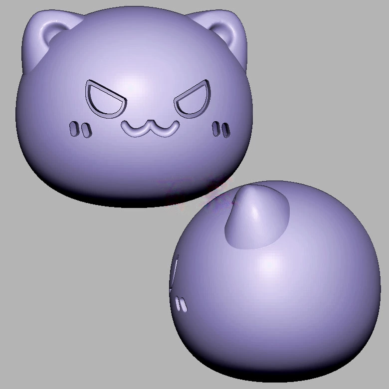 小猫头猫咪头三维立体图圆雕图STL文件雕刻机3D模型3520