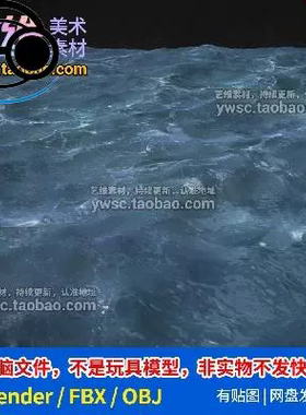 blender大海洋海面水面3D模型4K贴图无动画三维素材fbx/OBJ-P35