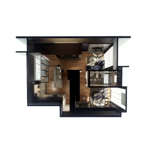 UE4 5现代住宅室内客厅卧室厨房卫生间交互场景Modern Cozy Suite