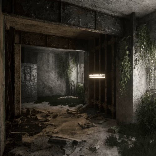UE5.3废弃破烂现代工厂建筑内部环境Rotten Factory