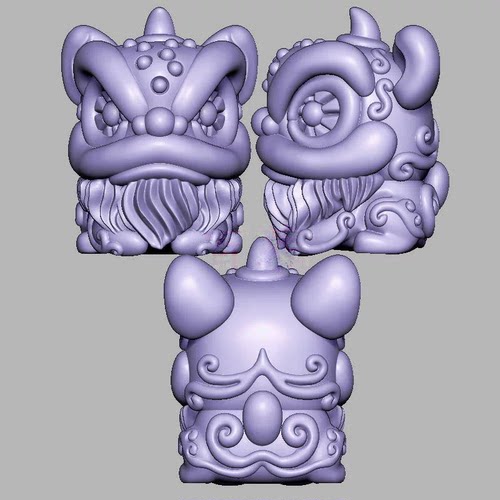 醒狮加深三维立体图电脑圆雕雕刻图纸stl文件3d打印模型1115