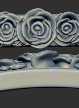 玫瑰花手牌花朵牌三维立体图圆雕图stl文件雕刻机3d模型1236