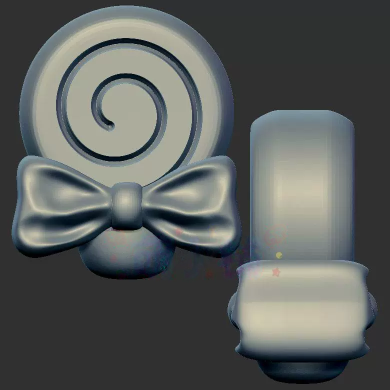 糖果棒棒糖三维立体图3d打印stl文件圆雕图雕刻机3d模型2363