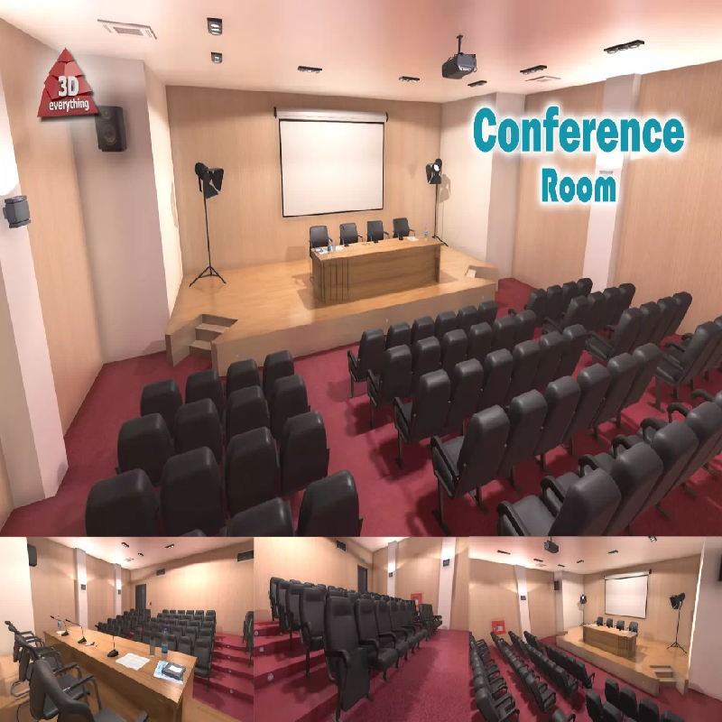 Unity3D 会议室报告厅学校阶梯教室场景 Conference Room 1.2