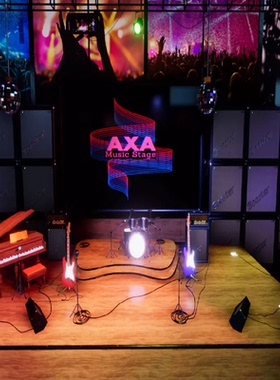 Unity3D 舞台音乐俱乐部夜店室内场景模型 AXA Music Stage 1.0
