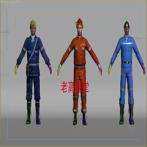 3dmax写实男人建筑工人现代建筑矿工人物角色带骨骼绑定bip3D模型
