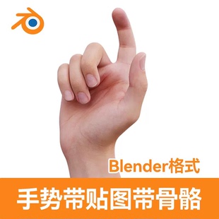 Blender高质量写实带骨骼绑定手部手势渲染建模三维工程3D模型OBJ