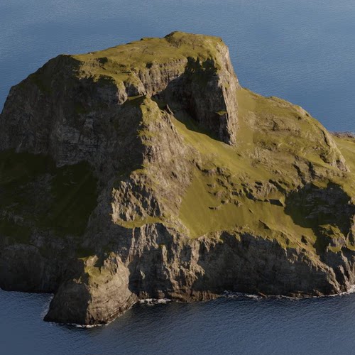 UE5.1海岛悬崖岛屿岩石地形模型Cliffs Terrain Pack