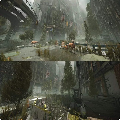 unity3d末日废弃城市场景建筑资产废墟废土风u3d模型素材包urp