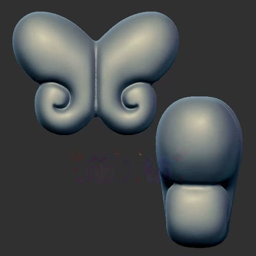 蝴蝶玉雕吊坠三维立体图圆雕图纸stl文件蝴蝶雕刻3d模型文件558