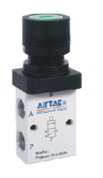 3口2位机械阀原装亚德客平头按钮型手动阀S3PF-M5 06 08R G B