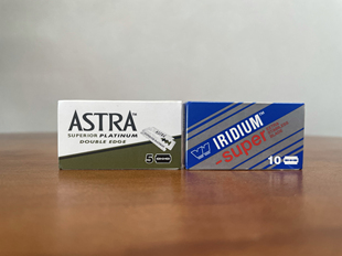 超级铱金刀片ASTRA绿a双面老式手动剃须刀片体验包15片俄罗斯制造