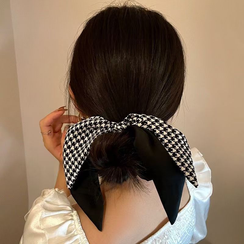 蝴蝶结发带气质飘带碎花丝巾少女绑发大肠发圈头绳发绳新款头饰女