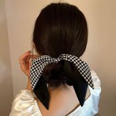 蝴蝶结发带气质飘带碎花丝巾少女绑发大肠发圈头绳发绳新款 头饰女