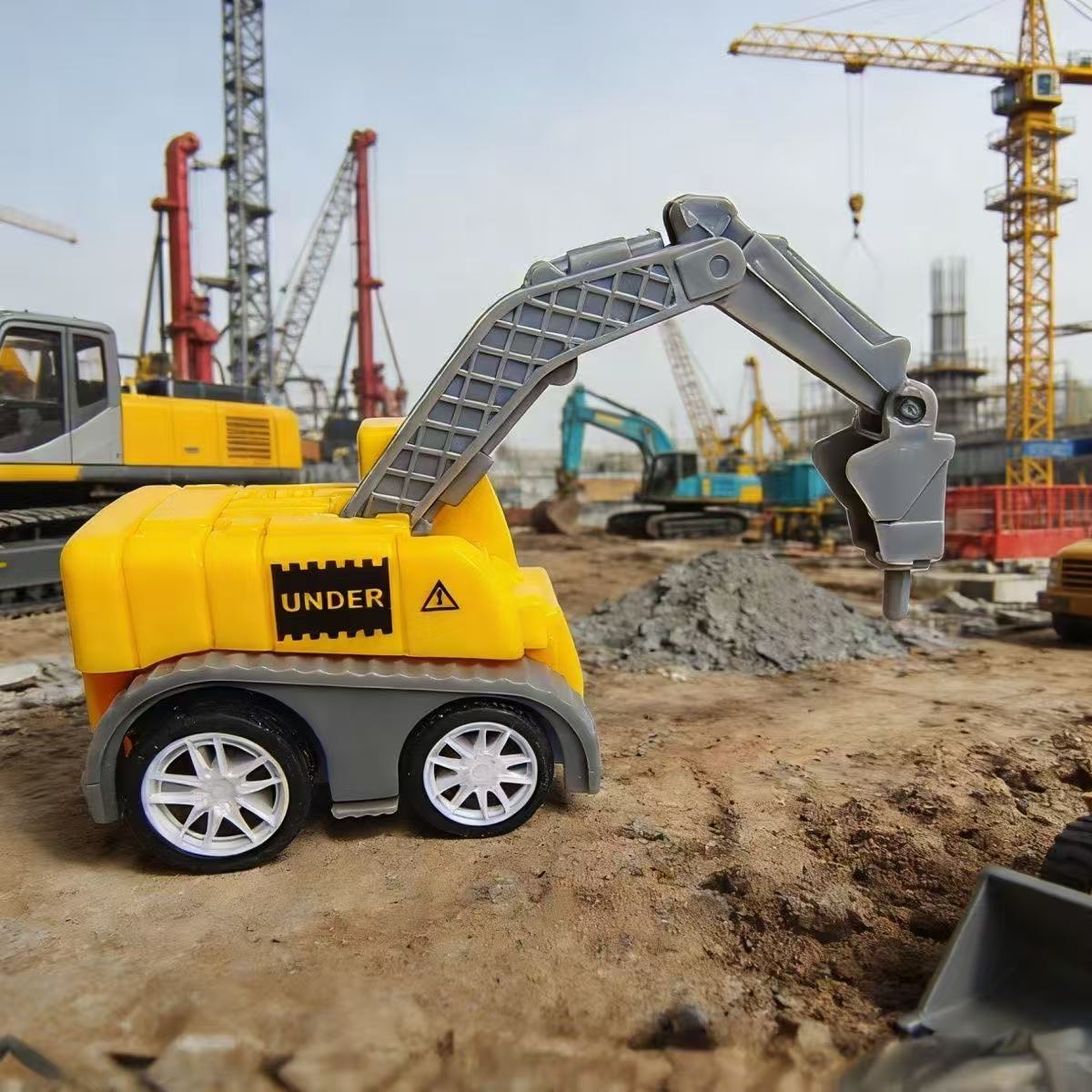 玩具迷你弹力工程车模型儿童节日派对小礼品夜市地摊跨境礼品