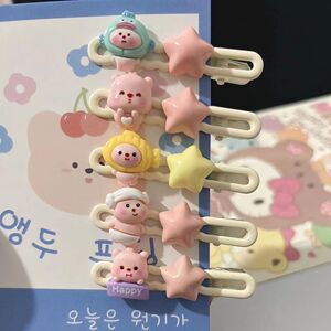 可爱海狸一字夹刘海侧边夹儿童可爱发夹头饰发饰少女心刘海小夹子