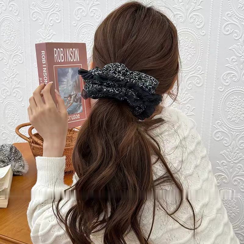 复古高级感碎花大号发圈扎马尾气质百搭大肠发圈头绳印花头花发饰