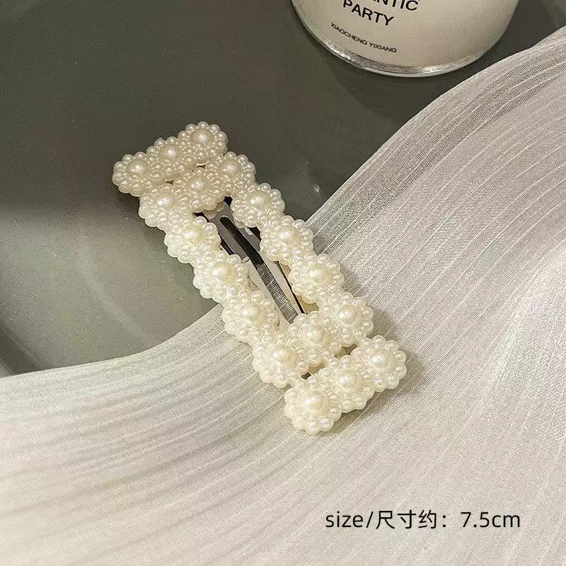 甜美气质珍珠发夹网红爆款BB夹一字夹头饰学生边夹发卡顶夹刘海夹