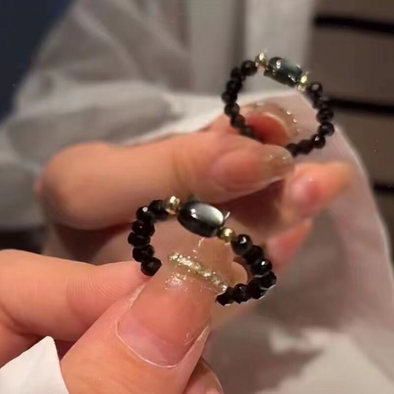 抖音同款贝壳猫咪闺蜜戒指ins学生小众高级颜值掉色女生礼物