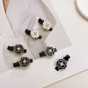 小香风山茶花小发夹一字夹法式高级感ins风刘海侧边夹小号碎发夹