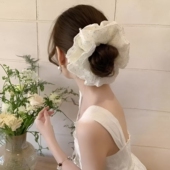 2025新款 韩系波点超大蕾丝大肠发圈女高级感扎马尾发绳高弹力头绳