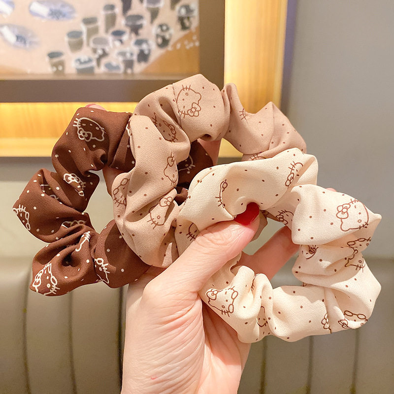 奶茶色大肠发圈韩版简约新款扎丸子头发绳发圈扎头发皮筋头绳女