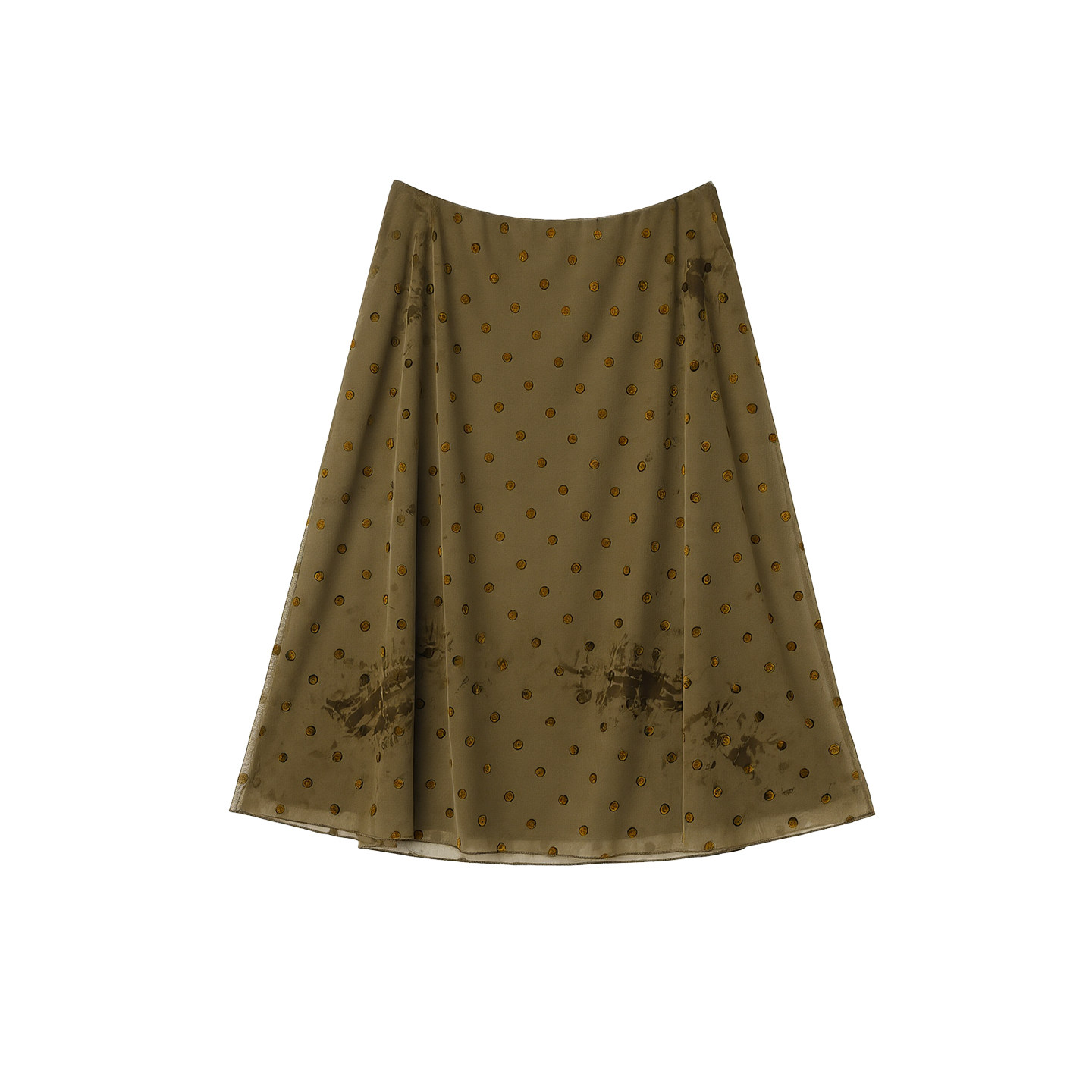 马儿MAR винтажная флокированная юбка-миди А-силуэта в горошек с сетчатыми вставками для женщин весна-лето