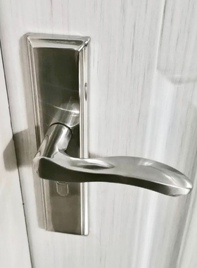 大58面板锁实木门家用通用门把手可调节老式室内锁具不锈钢把手