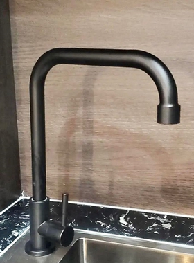 旋转水龙头黑色洗碗池阳台面盆龙头水槽家用洗菜盆不锈钢可旋转
