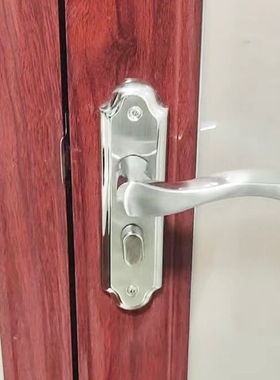 不锈钢通用型门锁卫生间木门铝合金门把手单舌室内锁具厕所房间