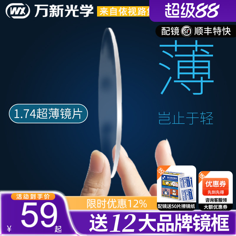万新1.74近视配镜片防蓝光变色