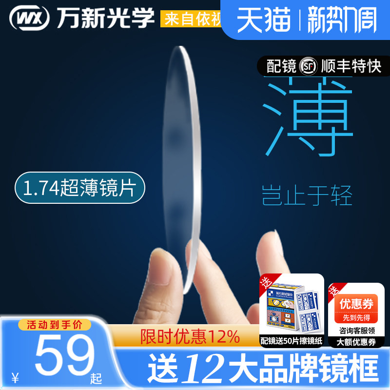 万新1.74近视配镜片防蓝光变色