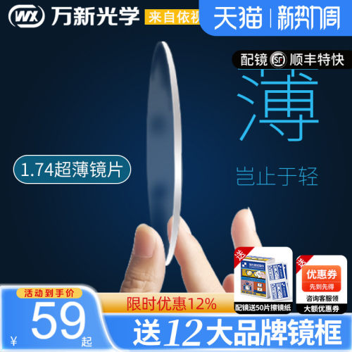万新1.74近视配镜片防蓝光变色
