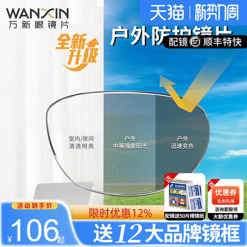 万新变色防蓝光镜片膜变图片