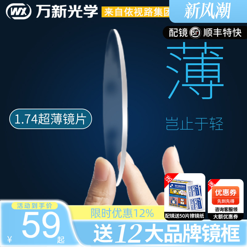 万新1.74近视配镜片防蓝光变色