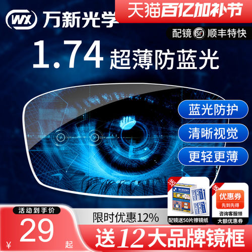 万新超薄防蓝光官方旗舰眼镜片