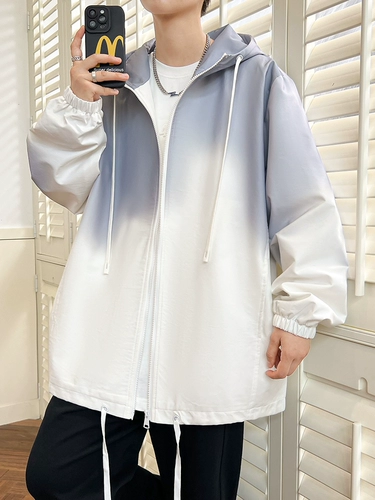 Мужская осенняя куртка для школьников, градиент, подходит для подростков, для средней школы, свободный крой