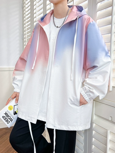 Мужская осенняя куртка для школьников, градиент, подходит для подростков, для средней школы, свободный крой