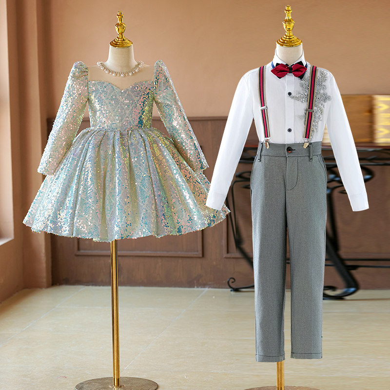 儿童合唱演出服女童亮片蓬蓬裙小学生幼儿园团体朗诵表演服装长袖,童装/婴儿装/亲子装,儿童演出服,淘宝优惠券,粉丝福利购,淘宝优惠卷