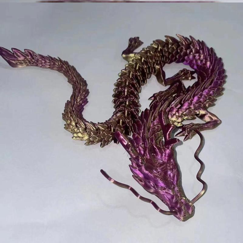 3d打印龙三地d打印的中国龙立体关节模型玩具全身可动装饰摆件