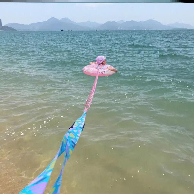 儿童游泳圈带安全绳防走丢失手环套牵引绳浮潜腰带拉绳防溺水海边