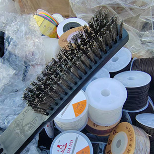 文玩核桃刷子金刚菩提不掉色鹰牌黑把加密缝隙打底清理不锈钢丝刷