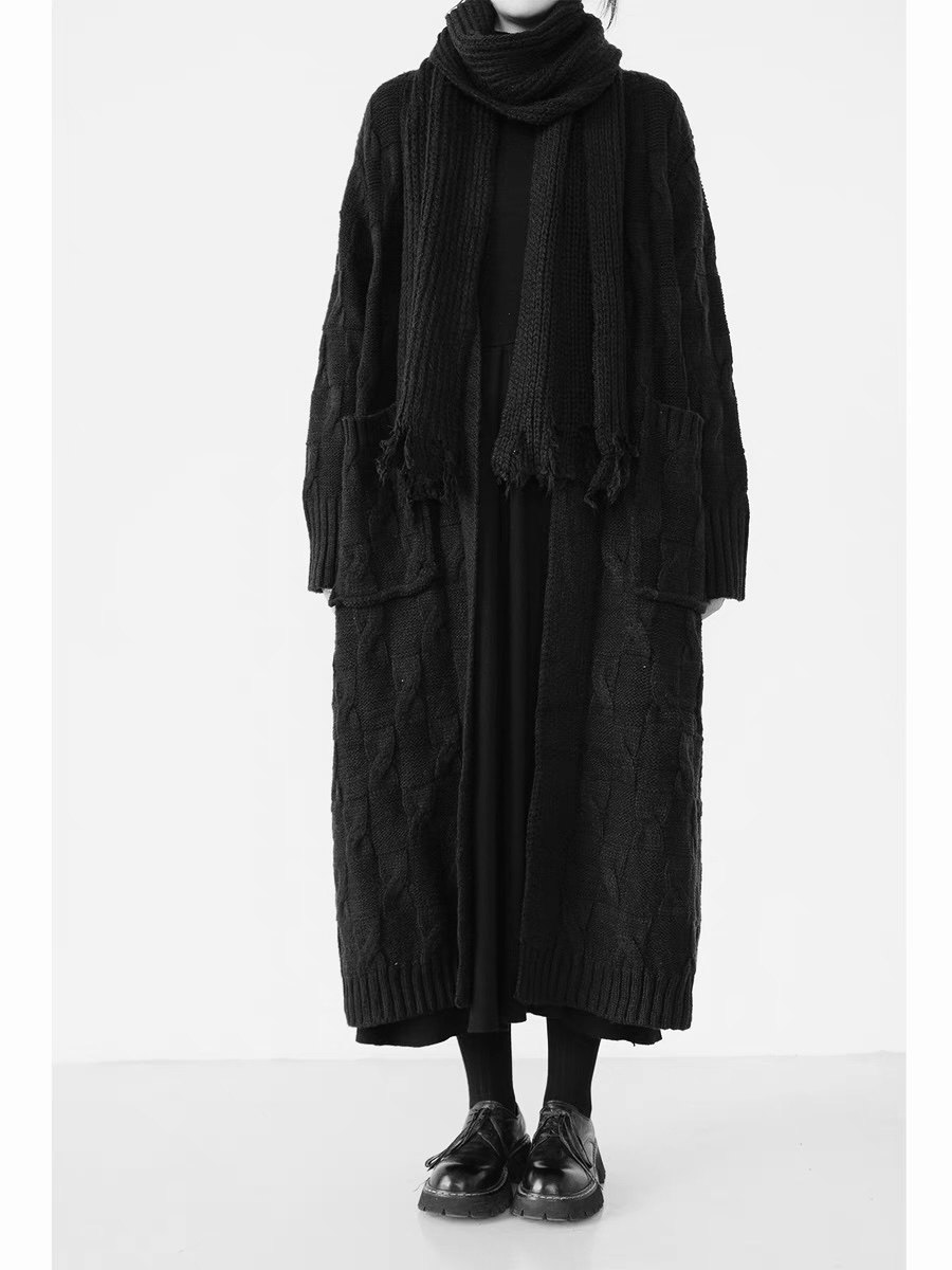 GARBASTES暗黑原创麻花纹针织毛衣外套开衫男女无扣休闲宽松大衣,男装,针织衫/毛衣,淘宝优惠券,粉丝福利购,淘宝优惠卷