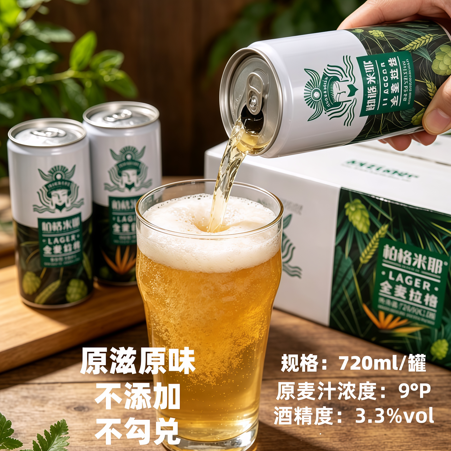 特价卖3月日期柏格米耶原酿啤酒原麦汁浓度9°P酒精°3.3添加酵母